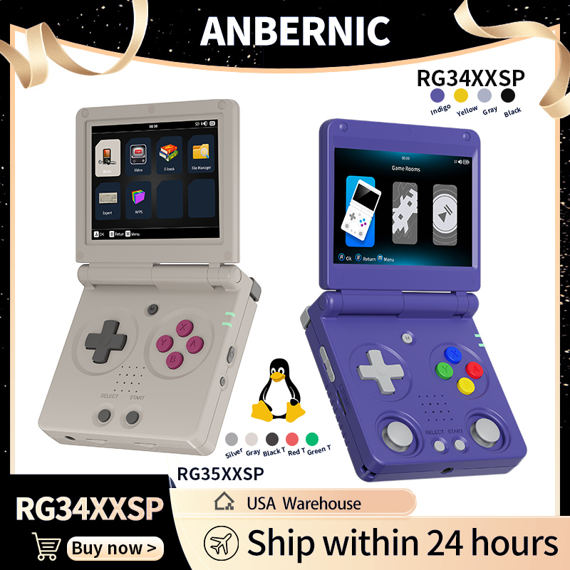 Gaming Console Linux - Anbernic RG34XXSP RG35XXSP Flip Elde Taşınabilir
