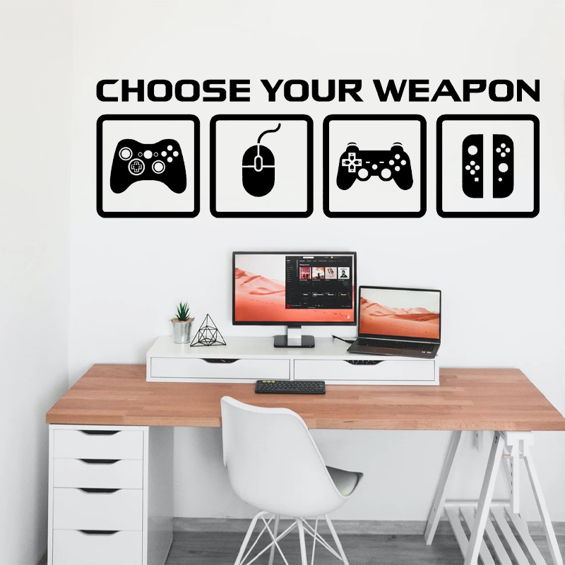 Gaming Console Wallpaper - Video oyunu dekor duvar çıkartması silah