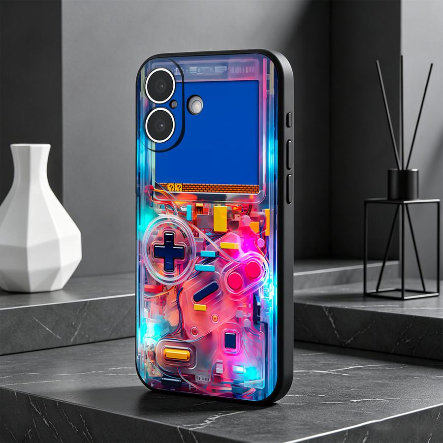 Gaming Console Apple - Renkli Oyun Konsolu Telefon Kılıfı Apple