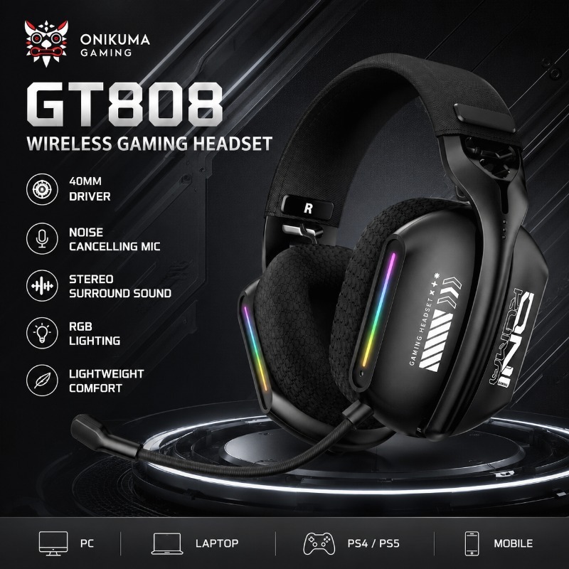 Gaming Console Apple - ONIKUMA GT808 Oyun Kulaklığı Kablosuz Bluetooth