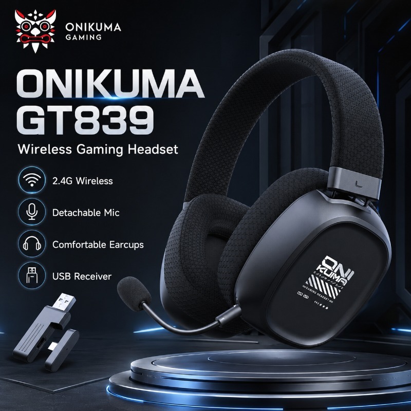 Gaming Console Apple - ONIKUMA GT839 Oyun Kulaklığı Kablosuz 2.4G